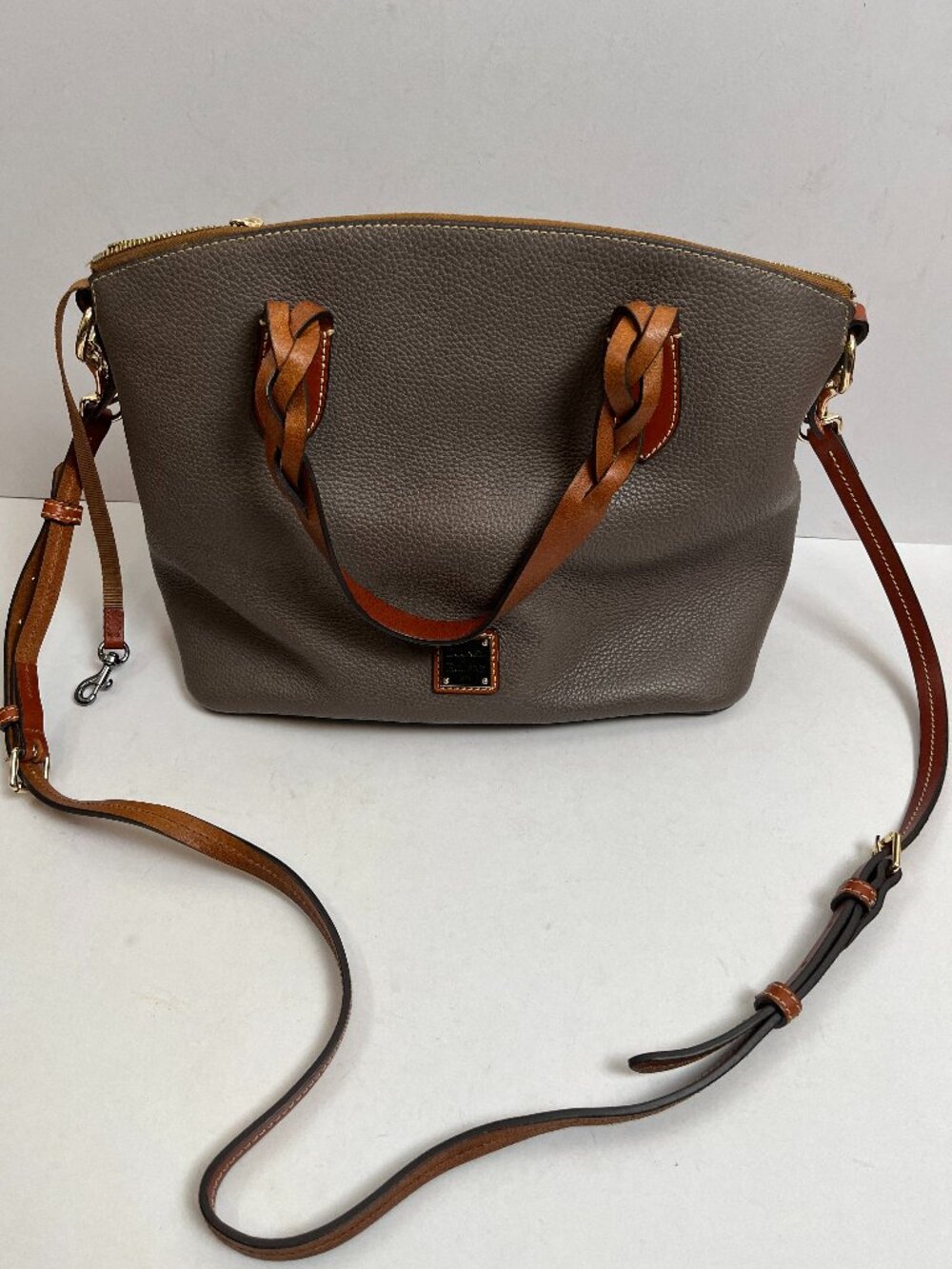 Dooney & Bourke Taupe Pebble Grain Satchel